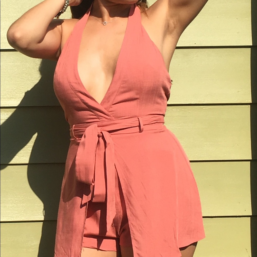 Romper with halter neck